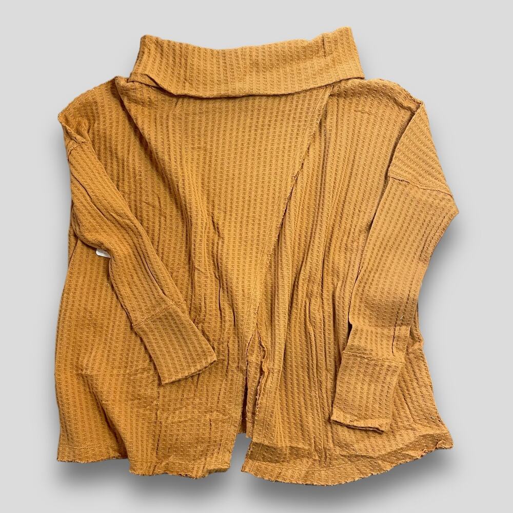 FREE PEOPLE NEW JUICY LONG SLEEVE WAFFLE KNIT OVERSIDED THERMAL CANYON MOON L - Picture 6 of 13